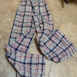 Vintage Pliers 1960 Plaid Pants with original belt Western Twiggy red white blue